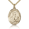 Gold Filled 3/4in St Gemma Galgani Medal & 18in Chain