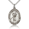 Sterling Silver 3/4in St Marcellin Champagnat Medal & 18in Chain