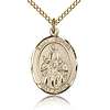 Gold Filled 3/4in St Sophia Medal & 18in Chain