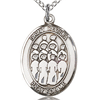Sterling Silver 3/4in St Cecilia Choir Medal & 18in Chain