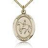 Gold Filled 3/4in St Kateri Equestrian Medal & 18in Chain