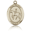 14kt Yellow Gold 3/4in St Kateri Equestrian Medal