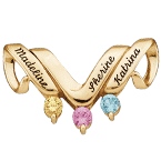 with 3 stones in yellow gold