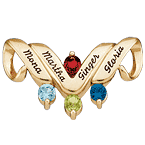 with 4 stones in yellow gold