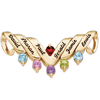 with 6 stones in yellow gold