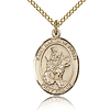 Gold Filled 3/4in St Martin of Tours Medal & 18in Chain