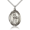 Sterling Silver 3/4in St Petronille Medal & 18in Chain