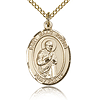 Gold Filled 3/4in St Isaac Medal & 18in Chain