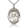 Sterling Silver 3/4in St Ignatius Medal & 18in Chain