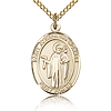 Gold Filled 3/4in St Joseph the Worker Medal & 18in Chain
