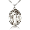 Sterling Silver 3/4in St Joseph the Worker Medal & 18in Chain