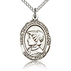Sterling Silver 3/4in St Elizabeth Ann Seton Medal & 18in Chain
