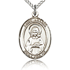 Sterling Silver 3/4in St Lillian Medal & 18in Chain