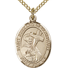 Gold Filled 3/4in St Bernard Medal & 18in Chain