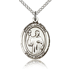 Sterling Silver 3/4in St Maurus Medal & 18in Chain