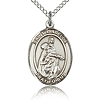 Sterling Silver 3/4in St Isabella Medal & 18in Chain
