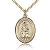 Gold Filled 3/4in St Rachel Medal & 18in Chain