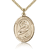 Gold Filled 3/4in St Perpetua Medal & 18in Chain