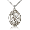 Sterling Silver 3/4in St Perpetua Medal & 18in Chain