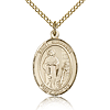 Gold Filled 3/4in St Susanna Medal & 18in Chain