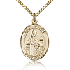 Gold Filled 3/4in St Walter Medal & 18in Chain
