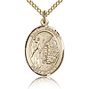 Gold Filled 3/4in St Fiacre Medal & 18in Chain