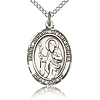 Sterling Silver 3/4in St Joseph of Arimathea Medal & 18in Chain