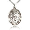 Sterling Silver 3/4in St Margaret of Cortona Medal & 18in Chain
