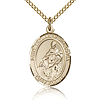 Gold Filled 3/4in St Thomas of Villanova Medal & 18in Chain