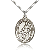 Sterling Silver 3/4in St Thomas of Villanova Medal & 18in Chain