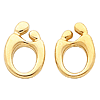 14k Yellow Gold Mother and Child Post Earrings