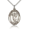 Sterling Silver 3/4in St Paul of the Cross Medal & 18in Chain