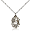 Sterling Silver 3/4in St Christina Medal & 18in Chain