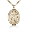 Gold Filled 3/4in St Columbanus Medal & 18in Chain
