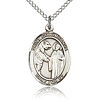 Sterling Silver 3/4in St Columbanus Medal & 18in Chain
