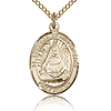 Gold Filled 3/4in St Edburga Medal & 18in Chain