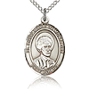 Sterling Silver 3/4in St Louis de Montfort Medal & 18in Chain