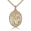 Gold Filled 3/4in St Rene Goupil Medal & 18in Chain
