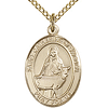 Gold Filled 3/4in St Catherine of Sweden Medal & 18in Chain