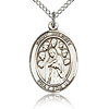 Sterling Silver 3/4in St Felicity Medal & 18in Chain