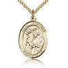 Gold Filled 3/4in St Dunstan Medal & 18in Chain