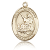 14kt Yellow Gold 3/4in St John Licci Medal