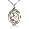 Sterling Silver 3/4in St John Licci Medal & 18in Chain