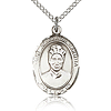 Sterling Silver 3/4in St Josephine Bakhita Medal & 18in Chain