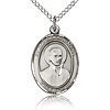 Sterling Silver 3/4in St John Berchmans Medal & 18in Chain