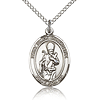 Sterling Silver 3/4in St Simon Medal & 18in Chain