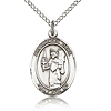 Sterling Silver 3/4in St Uriel Medal & 18in Chain