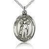 Sterling Silver 3/4in St Ivo Medal & 18in Chain