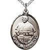 Sterling Silver 3/4in Pope Francis Medal & 18in Chain