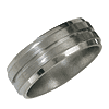 8mm Grooved Titanium Band with Satin Finish